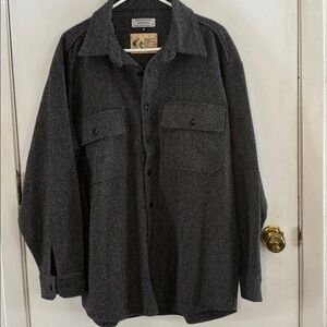 Indigenous Designs Australian grey black wool shirt jacket shacket Size XL